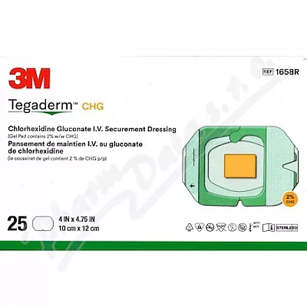 3M Tegaderm CHG 1658R krytí 10cmx12cm 25ks