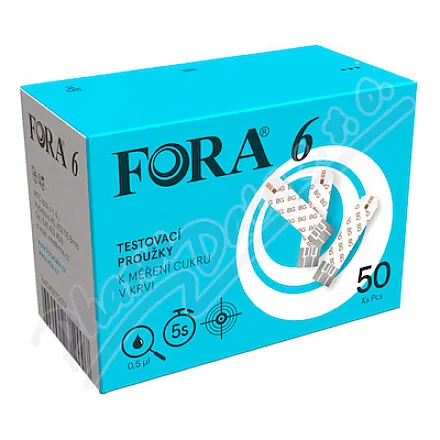 FORA 6 Testovací proužky ke glukometrům 50ks