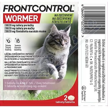 Frontcontrol Wormer 230/20mg pro kočky tbl.2