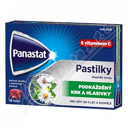 Panastat bylinné pastilky s vit.C př.malina 16ks