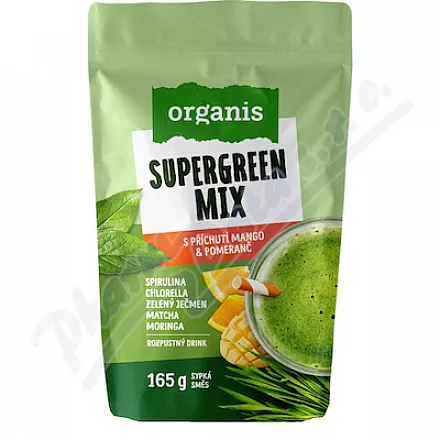 Organis Supergreen Mix mango&pomeranč 165g