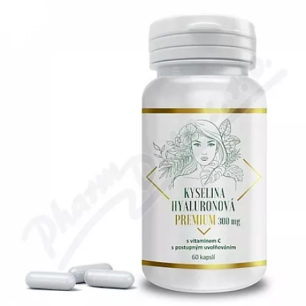 Kwas hialuronowy PREMIUM 300mg z wit.C cps.60 VAKOS XT