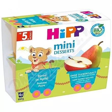 HiPP mini dezert jablka-hrušky BIO 5m 4x100g