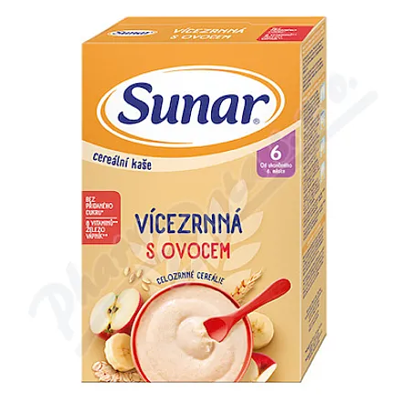 Sunar Wieloziarnista kaszka zbożowa z owocami od 6 miesiąca 210g