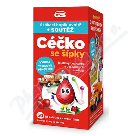 GS Céčko z owocami dzikiej róży żelki bez cukru 50szt prezent
