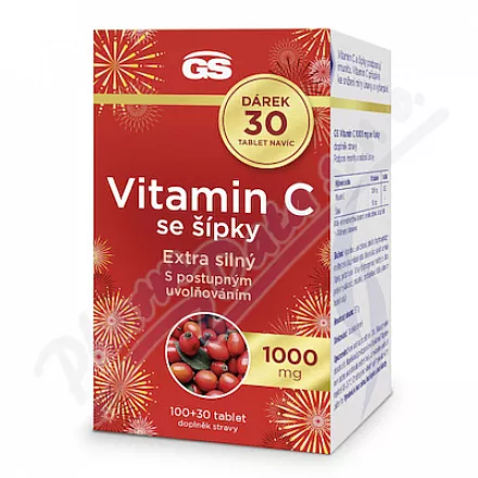 GS Vitamin C 1000mg se šípky tbl.100+30 dárek
