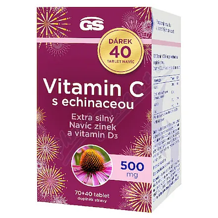 GS Vitamin C 500mg s echinaceou tbl.70+40 dárek