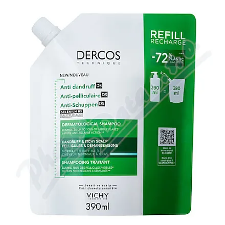 VICHY DERCOS Szampon przeciwłupieżowy do włosów przetłuszczających się 390ml