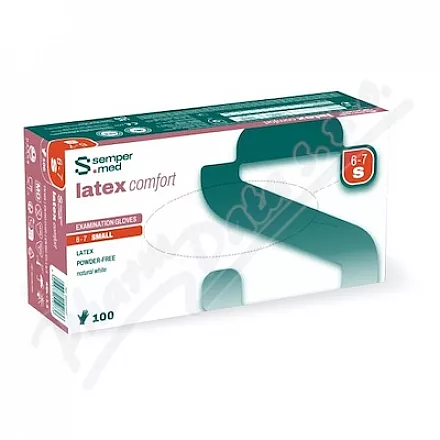 Rękawiczki bezpudrowe Sempermed LatexComfort S/100szt