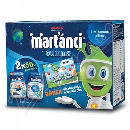 Marťánci Gummy 2x50ks+omalovánky Promo2025