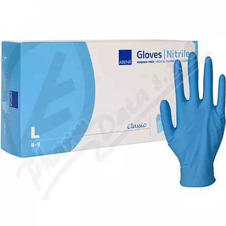 ABENA Rękawiczki wyższe Nitril Clas.L niepudrowe niebieskie 100szt
