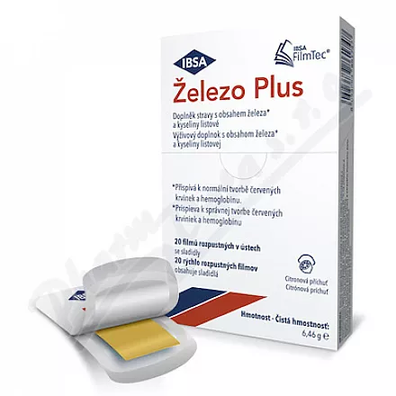 IBSA Iron Plus 20 błon rozpuszczalnych w jamie ustnej