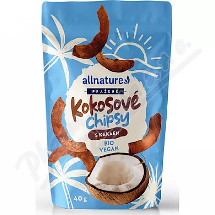 Allnature Kokosové chipsy pražen.s kakaem BIO 40g