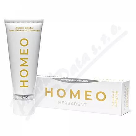 HERBADENT HOMEO byl.zub.pasta bez fluoru/ment.75g