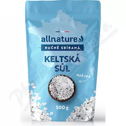 Allnature Celtycka sól morska ręcznie zbierana 500g