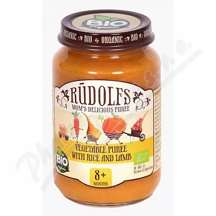Rudolfs Zelenina s rýží a jehn.masem BIO 190g 8m+