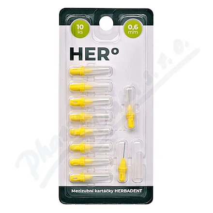 HERBADENT HERo náhr.mezizub.kart.0.6mm žlutý 10ks
