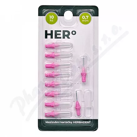 HERBADENT HERo náhr.mezizub.kart.0.7mm růžový 10ks
