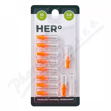 HERBADENT HERo mezizub.kartáček 0.8mm oranž.10ks
