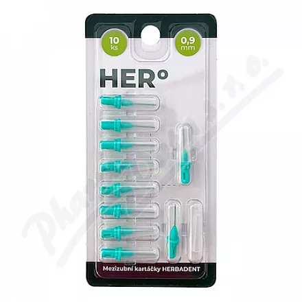 HERBADENT HERo mezizub.kartáček 0.9mm zelený 10ks