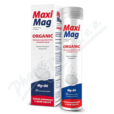 MaxiMag Organic 20 šumivých tablet