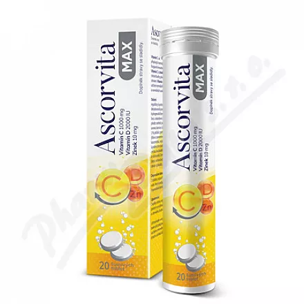 Ascorvita Max 20 šumivých tablet