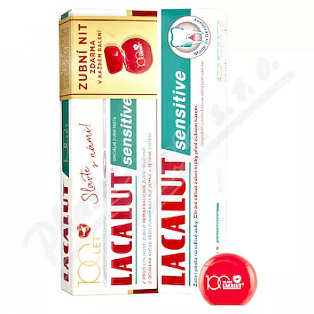 Lacalut Sensitive pasta do zębów 75ml nić dentystyczna