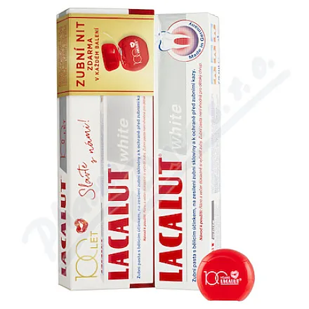 Lacalut White pasta do zębów 75ml nić dentystyczna