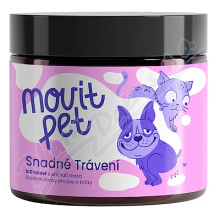 MOVit PET Łatwe trawienie o smaku mięsnym, 100 tabletek