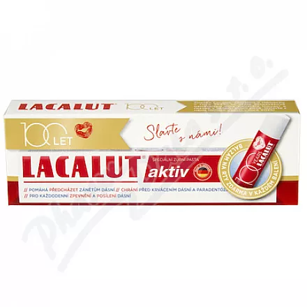 Lacalut Aktiv pasta do zębów 75ml balsam do ust 4,8g