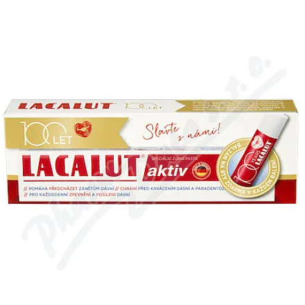 Lacalut Aktiv zubní pasta 75ml+balzám na rty 4.8g