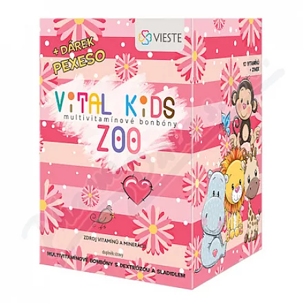 Vieste Vital Kids ZOO Multivit.bonbon.12x12+pexeso