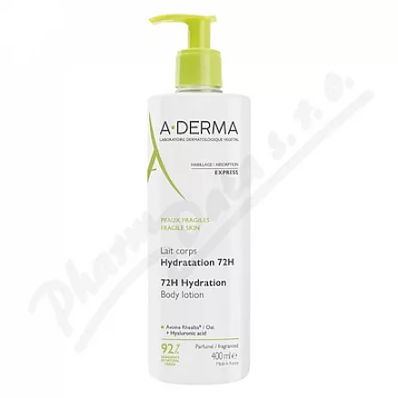 A-DERMA Tělové mléko 72h hydratace 400ml