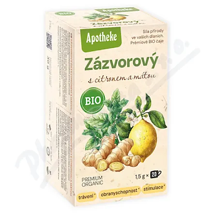 Apotheke BIO Zázvor.s citronem a mátou čaj 20x1.5g