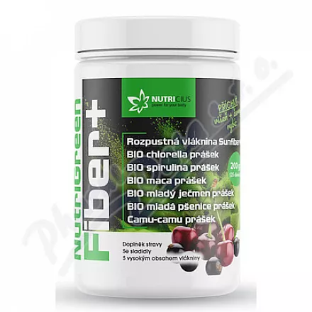 NutriGreen Fiber+ višeň-černý rybíz 200g