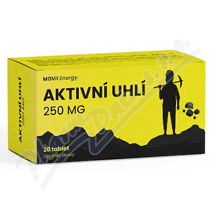 MOVit Węgiel aktywny 250 mg, 20 tabletek