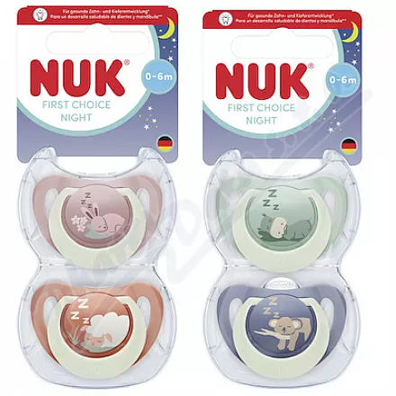 NUK First Choice Night dudlík 0-6m 2ks
