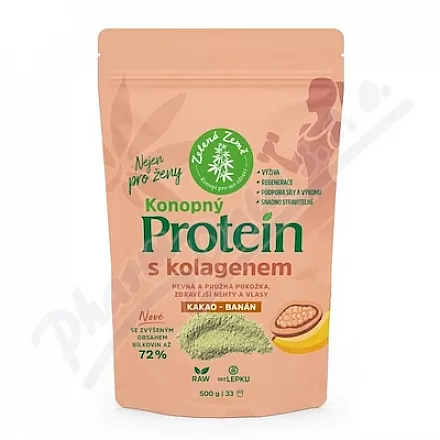 Zelená Země konopný protein s kolagenem 500g