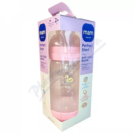 MAM Lahev PerfectStart Anti-Colic 2+m růžová 260ml