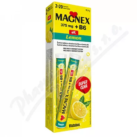 Magnex 375mg+B6 eff. Lemon šumivých tbl.2x20
