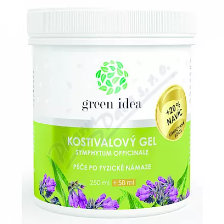 Green idea Kostivalový gel 250ml+50ml 20% NAVÍC