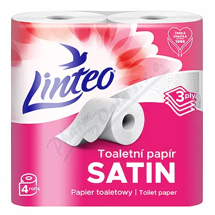 Linteo Toaletní papír SATIN 3vrstvý bílý 4role