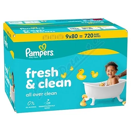 Pampers Fresh&Clean čistící ubrousky 9x80ks
