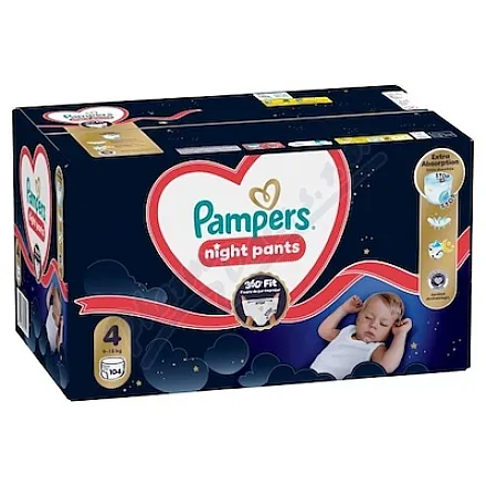 Pampers Night Pants 360°Fit 4 pl.kalh.9-15kg 104ks