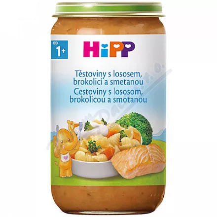 HiPP Těstoviny losos-brokolice-smetana 1r 250g