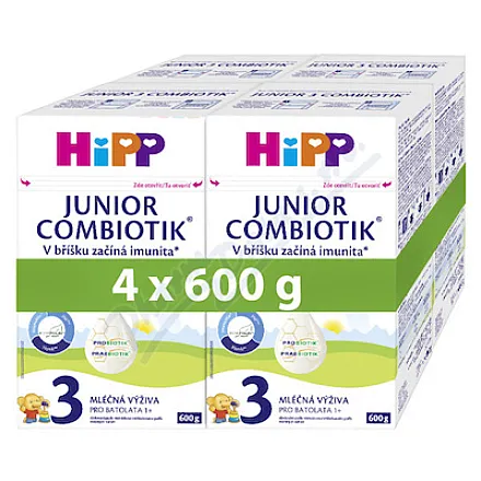 HiPP 3 Junior Combiotik – mleczna mieszanka dla niemowląt, 4 x 600 g
