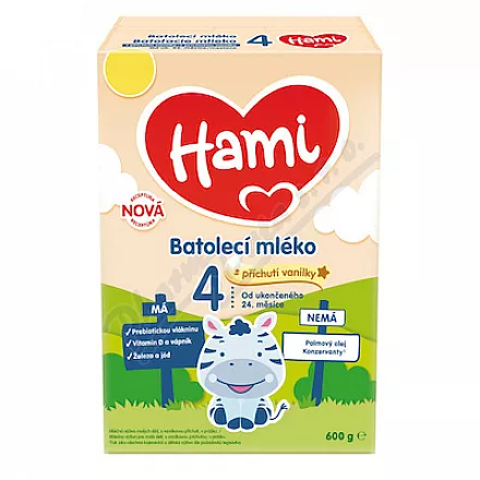 Hami 4 batolecí mléko s příchutí vanilky 600g