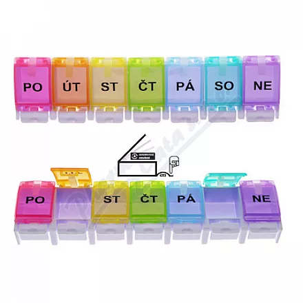 Dávkovač léků 7 dní barevný