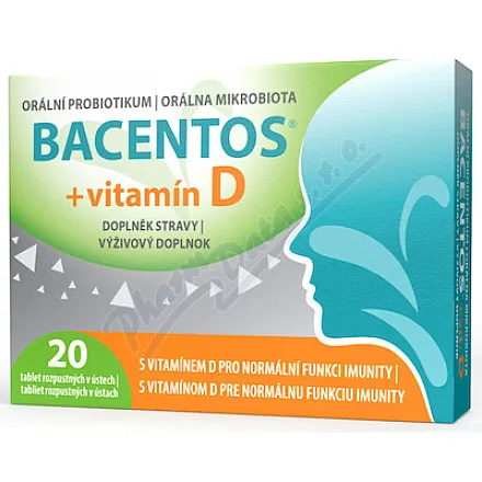 BACENTOS + vitamín D orální probiotikum tbl.20