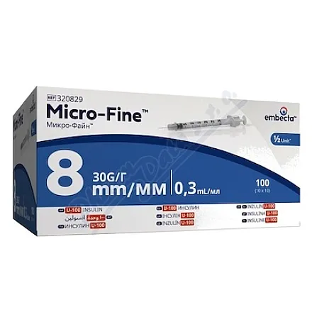 Embecta Micro-Fine U-100 inz.střík.8mm 0.3ml 100ks
